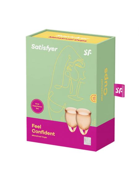 Kubeczki menstruacyjne Satisfyer silikonowe 2szt pomarańczowe - 4